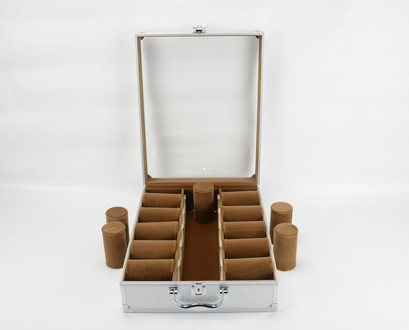 15 PCs-de Vitrine van het Aluminiumhorloge, Acryldoos Mej.-Wat-06 van de Horlogeopslag
