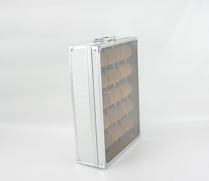15 PCs-de Vitrine van het Aluminiumhorloge, Acryldoos Mej.-Wat-06 van de Horlogeopslag