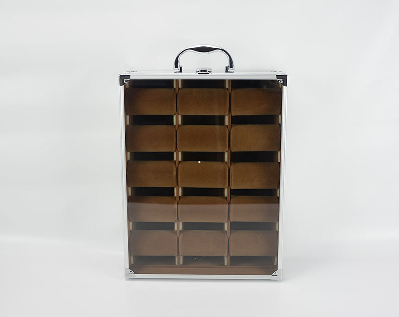 15 PCs-de Vitrine van het Aluminiumhorloge, Acryldoos Mej.-Wat-06 van de Horlogeopslag