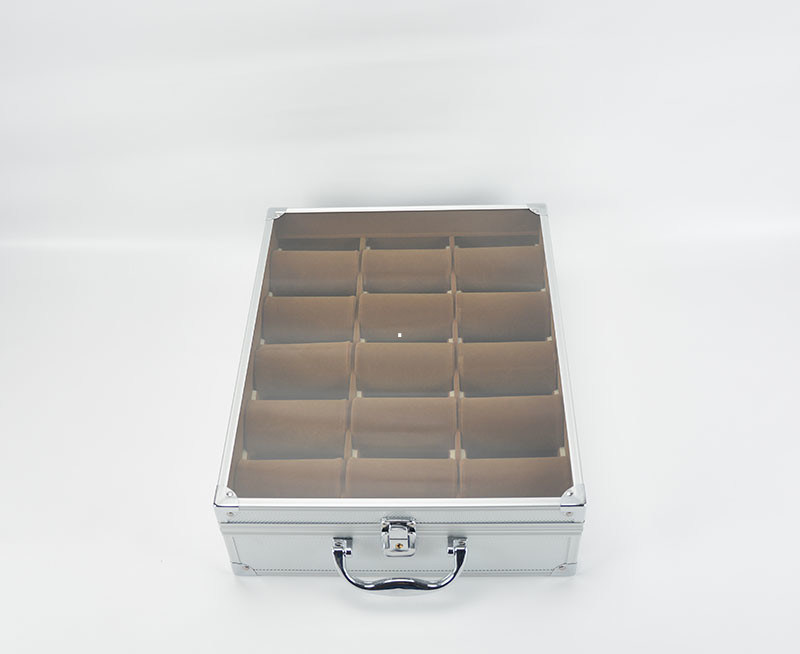 15 PCs-de Vitrine van het Aluminiumhorloge, Acryldoos Mej.-Wat-06 van de Horlogeopslag