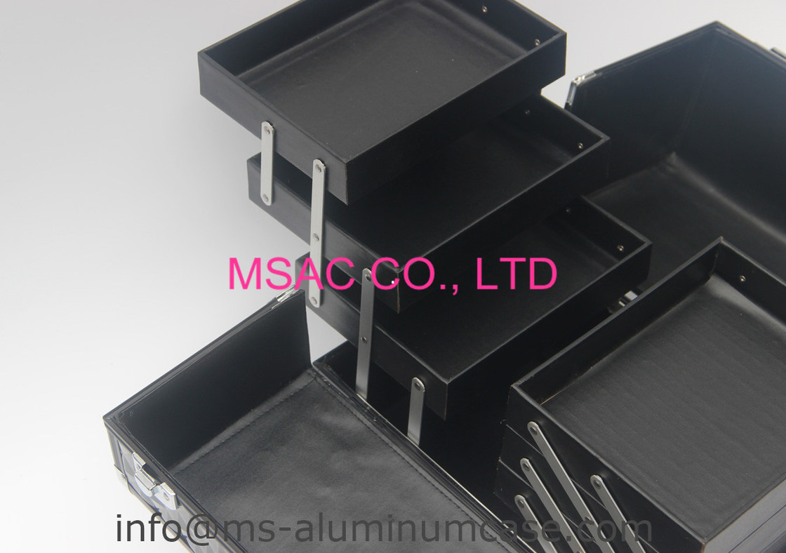 Het zwarte Geval van de Aluminiumschoonheid met Twee Sloten L 260 X W 150 Vochtbestendig X H 160mm