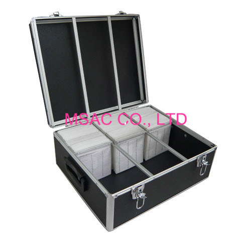De Opslaggeval Slijtvast L 360 X W 220 X H 180mm van het douane Zwart Aluminium DVD