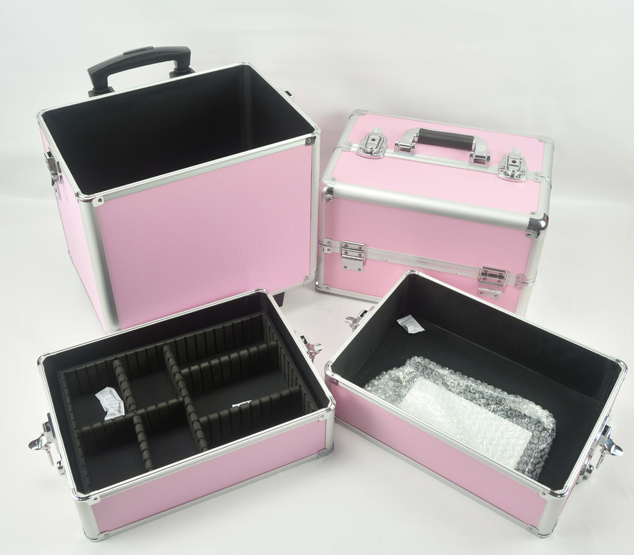 4 in 1 het Karretjegeval van de Aluminiummake-up in Roze het Karretjegeval van de Kleuren Roze Promake-up