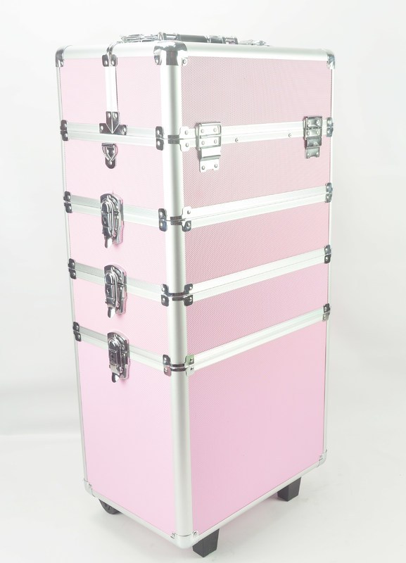 4 in 1 het Karretjegeval van de Aluminiummake-up in Roze het Karretjegeval van de Kleuren Roze Promake-up