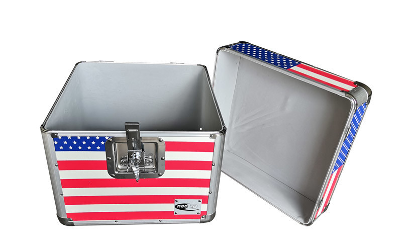 Van de de vlagdvd opslag van Amerika geval 7“ de doos van de aluopslag voor CDS de V.S. markeert aluminiumgeval