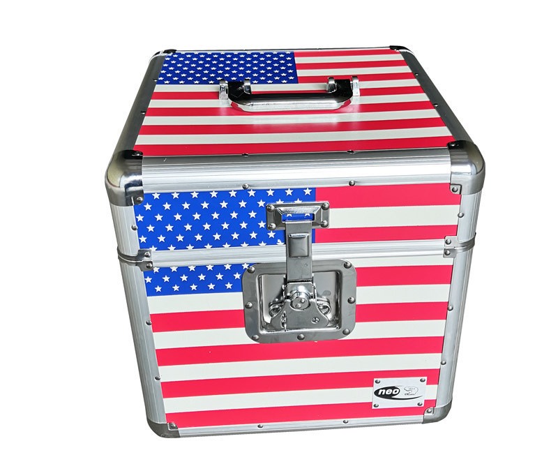Van de de vlagdvd opslag van Amerika geval 7“ de doos van de aluopslag voor CDS de V.S. markeert aluminiumgeval