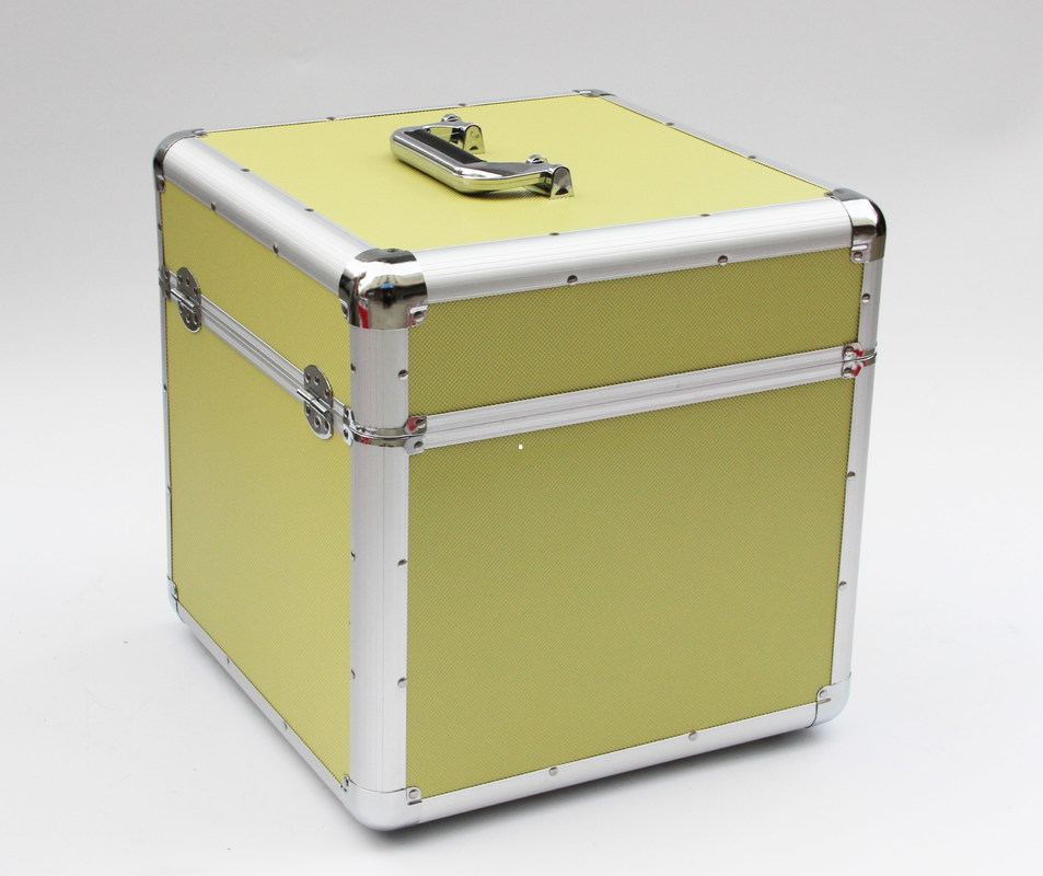 L.P. 12“ van de de Opslagdoos van Aluminiumcarry case yellow DVD het Aluminiumabs Diamond Portable Tool Case