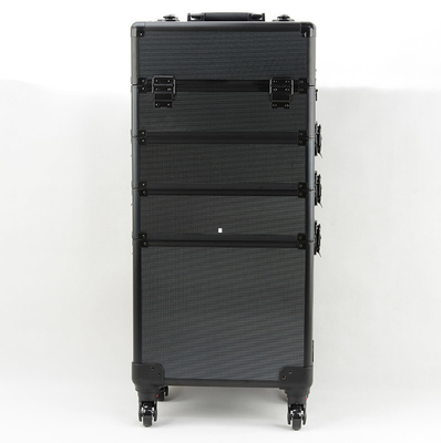 Aluminium trolley make-up case/pro make-up case met sloten en splitsers voor veilige en georganiseerde opslag