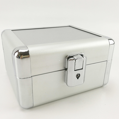 Midden aluminium opslagdoos 90 graden open kleine aluminium lege koffer